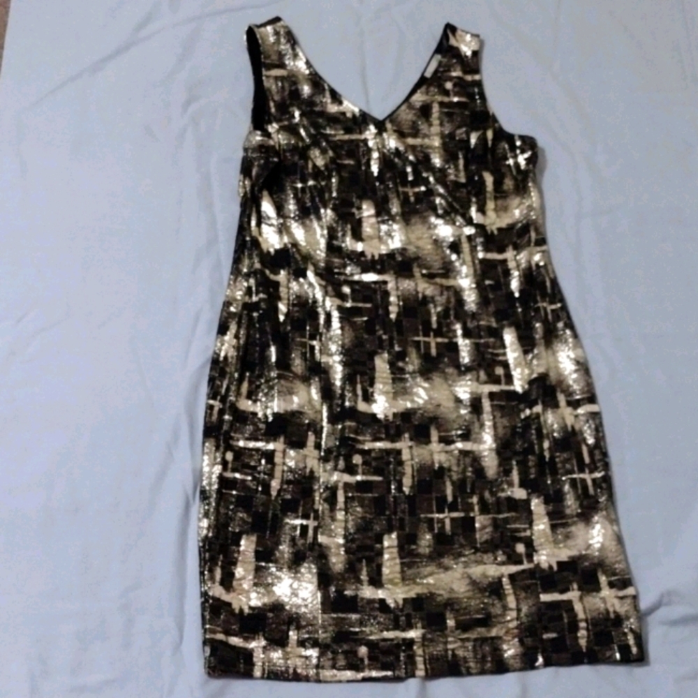 Black and gold splatter dress